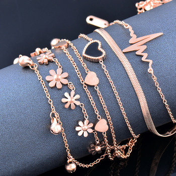 SINLEERY Анкети от неръждаема стомана Flower Bells Drop Rose Gold Color плажни бижута accessoire plage femme летни бижута ZD1 SSK