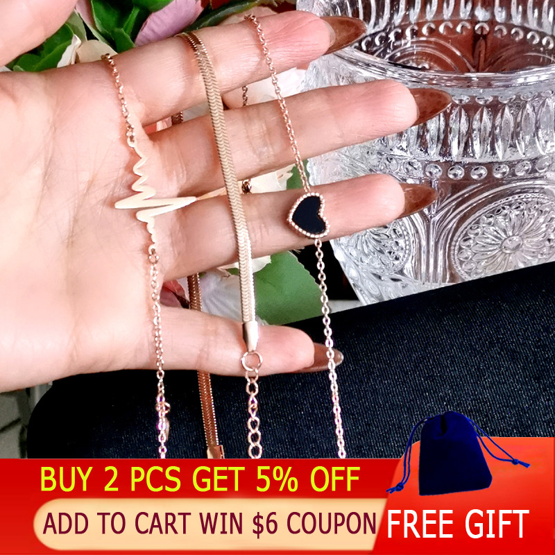 SINLEERY Narukvice od nehrđajućeg čelika Flower Bells Drop Rose Gold Color nakit za plažu accessoire plage femme ljetni nakit ZD1 SSK