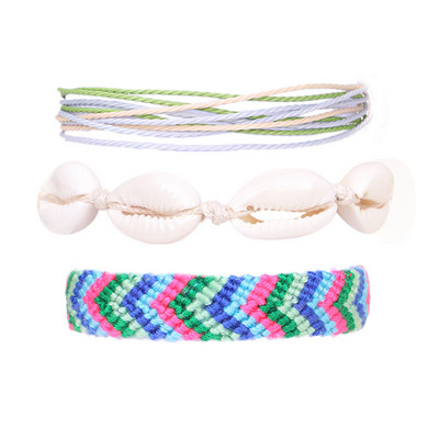 Meetvii Bohemian Vodootporne narukvice od voštanog užeta Set za žene Djevojke Šarene tkane školjke za plažu Šarm Narukvica za noge Nakit za stopala