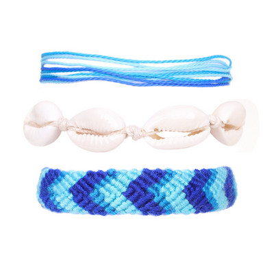 Meetvii Bohemian Vodootporne narukvice od voštanog užeta Set za žene Djevojke Šarene tkane školjke za plažu Šarm Narukvica za noge Nakit za stopala