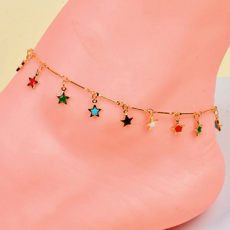 SINLEERY boho Gold Colour Star Evil Eye narukvice za žene šareni ljetni dodaci za plažu bižuterija Barefoot nakit ZD1 SSK