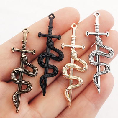 JINDINSP 10 komada 55*17 mm Novi privjesak od legure Snake Sword Charms Privjesak Dizajnerski privjesak za izradu nakita DIY nalazi nakita