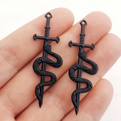 JINDINSP 10 komada 55*17 mm Novi privjesak od legure Snake Sword Charms Privjesak Dizajnerski privjesak za izradu nakita DIY nalazi nakita