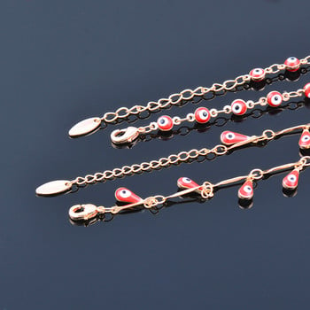 SINLEERY boho Red Enamel Drop evil eye гривна за глезена Gold Color дамски летни бижута 2021 accessoire plage femme JL018 SSK