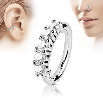 Huitan луксозен кубичен цирконий 1PCS пръстени за нос Дамски сребърен цвят/златен цвят/розово злато цвят прости модни бижута изискан подарък