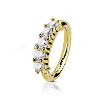 Huitan luksuzni kubni cirkonij 1kom prstenovi za nos žene srebrne boje/zlatne boje/ružičasto zlatne boje Jednostavan modni nakit Izvrstan dar