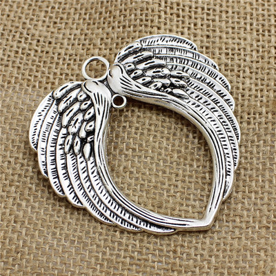 5 τμχ/Παρτίδα 65*69mm 5 Χρώμα Vintage Φτερά Αγγέλου Charm Metal Big Angel Wings Charms Κρεμαστό για κατασκευή κοσμημάτων