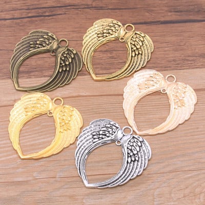 5 buc/lot 65*69mm 5 culori vintage aripi de înger breloc metal aripi mari de înger breloc pandantiv pentru realizarea de bijuterii