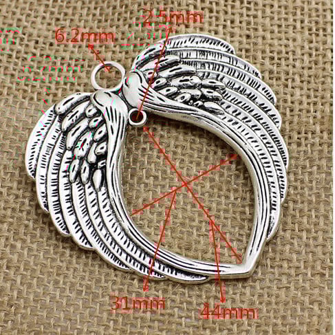 5 buc/lot 65*69mm 5 culori vintage aripi de înger breloc metal aripi mari de înger breloc pandantiv pentru realizarea de bijuterii