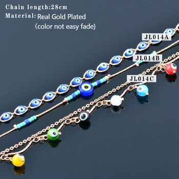 SINLEERY boho evil eye Drop anklet Gold Color бижута за жени летни бижута плажни аксесоари 2021 Ново пристигане JL014 SSK