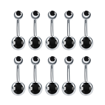 10 buc/lot Piercing pentru buric din oțel inoxidabil Inele pentru buric cu strasuri Ombligo Ball Piercing pentru buric Nombril Bijuterii sexy pentru corp