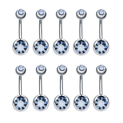 10 buc/lot Piercing pentru buric din oțel inoxidabil Inele pentru buric cu strasuri Ombligo Ball Piercing pentru buric Nombril Bijuterii sexy pentru corp