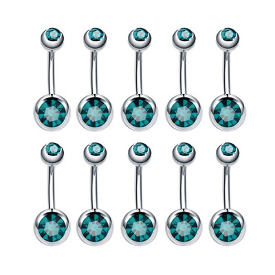 10 buc/lot Piercing pentru buric din oțel inoxidabil Inele pentru buric cu strasuri Ombligo Ball Piercing pentru buric Nombril Bijuterii sexy pentru corp