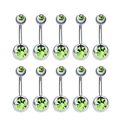 10 buc/lot Piercing pentru buric din oțel inoxidabil Inele pentru buric cu strasuri Ombligo Ball Piercing pentru buric Nombril Bijuterii sexy pentru corp