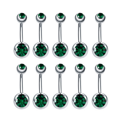 10 buc/lot Piercing pentru buric din oțel inoxidabil Inele pentru buric cu strasuri Ombligo Ball Piercing pentru buric Nombril Bijuterii sexy pentru corp