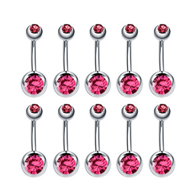 10 buc/lot Piercing pentru buric din oțel inoxidabil Inele pentru buric cu strasuri Ombligo Ball Piercing pentru buric Nombril Bijuterii sexy pentru corp
