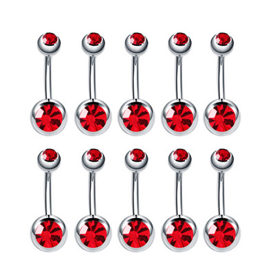 10 buc/lot Piercing pentru buric din oțel inoxidabil Inele pentru buric cu strasuri Ombligo Ball Piercing pentru buric Nombril Bijuterii sexy pentru corp