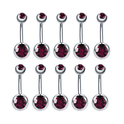 10 buc/lot Piercing pentru buric din oțel inoxidabil Inele pentru buric cu strasuri Ombligo Ball Piercing pentru buric Nombril Bijuterii sexy pentru corp