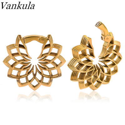 Vankula 2pc Vintage Folower Ear Weight Tribal Antique Plug Ear Stretcher Expander Gauge Gauge Gauge Body Piercing Nakit