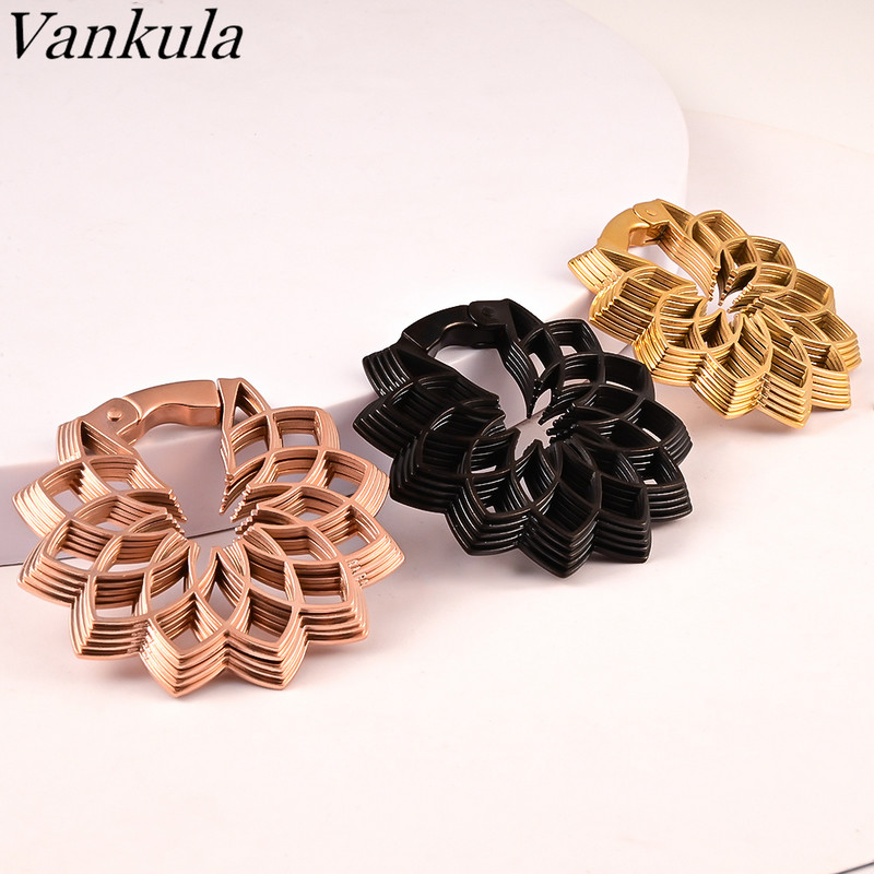 Vankula 2pc Vintage Folower Ear Weight Tribal Antique Plug Ear Stretcher Expander Gauge Gauge Gauge Body Piercing Nakit