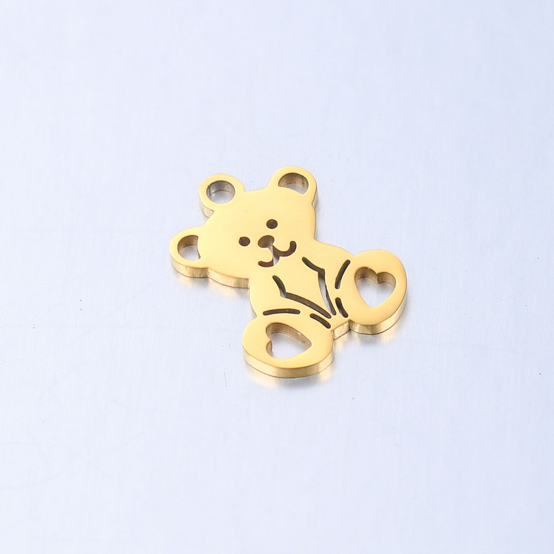 DOOYIO 5 vnt. / partijos nerūdijančio plieno pakabukas tuščiaviduris meškiukas Kūrybingas gyvūnas, mielas moterims, „pasidaryk pats“ papuošalų žymėjimo reikmenys