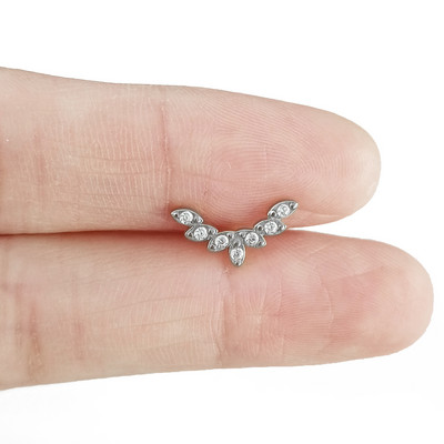 Három virágos Labret piercing Forward Helix CZ szárnyas fülbevaló 100% 316L rozsdamentes acél belső menetes Tragus Stud