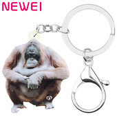 Newei Akril Aranyos Orangután Kulcstartó Kulcstartó Big Print Vadállat Kulcstartó Ékszer Tiniknek Gyerekeknek Férfi Vicces Ajándék Autós Bűvészek