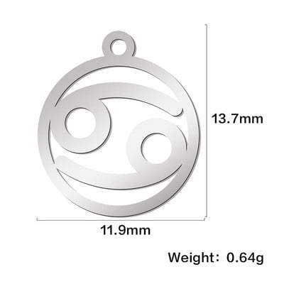 Teamer 12 bucăți Breloc plutitor zodiac din oțel inoxidabil Gemeni Berbec Balanță Taur Pandantiv cu douăsprezece constelații pentru realizarea de bijuterii