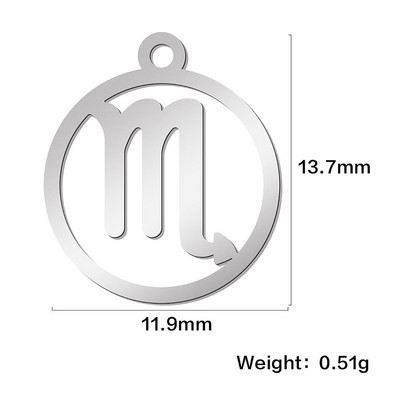 Teamer 12 bucăți Breloc plutitor zodiac din oțel inoxidabil Gemeni Berbec Balanță Taur Pandantiv cu douăsprezece constelații pentru realizarea de bijuterii