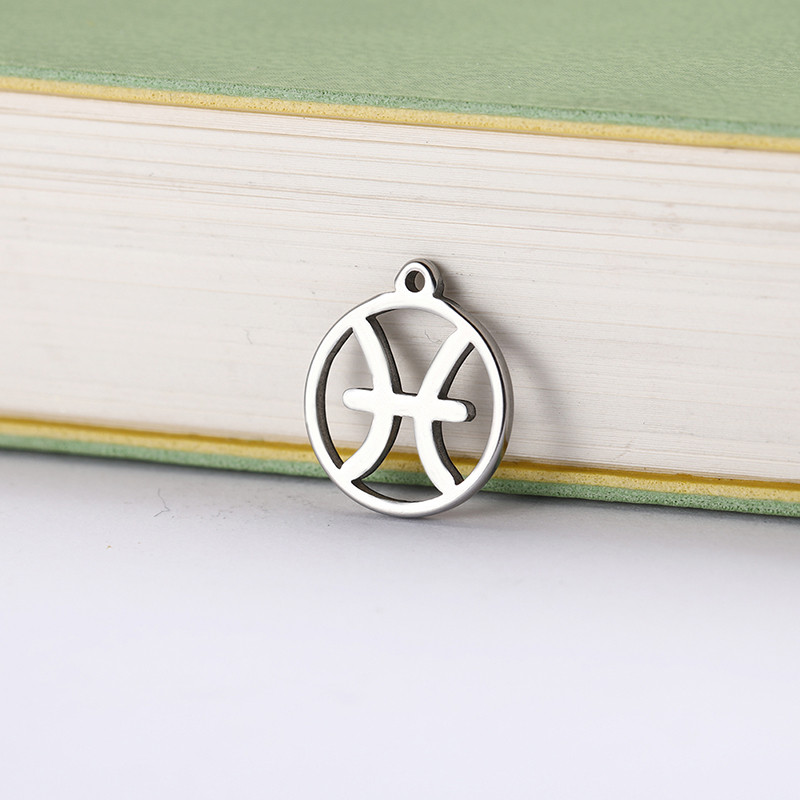 Teamer 12 bucăți Breloc plutitor zodiac din oțel inoxidabil Gemeni Berbec Balanță Taur Pandantiv cu douăsprezece constelații pentru realizarea de bijuterii