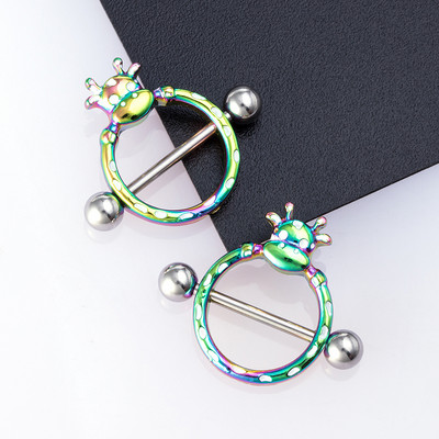 1 pereche de bijuterii pentru piercing la sân din oțel inoxidabil 14G, bară de piercing pentru mamelon, inele pentru mamelon, capac de scut, piercing cu mreană sexy