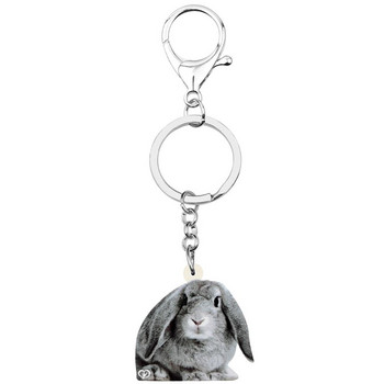 Newei Acrylic Grizzle Easter Hare Rabbit Bunny Keychains Μπρελόκ Εκτύπωση Ζώων Μπρελόκ Κοσμήματα Γυναικεία Εφηβική τσάντα πορτοφολιού