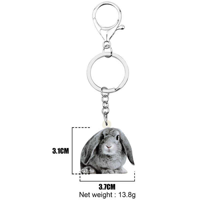 Newei Akril Grizzle Uskrsni zec Zeko privjesci za ključeve Privjesak za ključeve Životinjski privjesak za ključeve Nakit Ženska tinejdžerska novčanik Dodatna torba