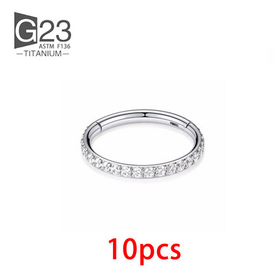 10kom F136 titanijeve naušnice u obliku prstena za žene Minđuša za nos Gumb Perforirane naušnice Tijelo Luksuzni cirkon Nakit od hrskavice za žene