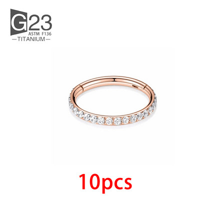10kom F136 titanijeve naušnice u obliku prstena za žene Minđuša za nos Gumb Perforirane naušnice Tijelo Luksuzni cirkon Nakit od hrskavice za žene