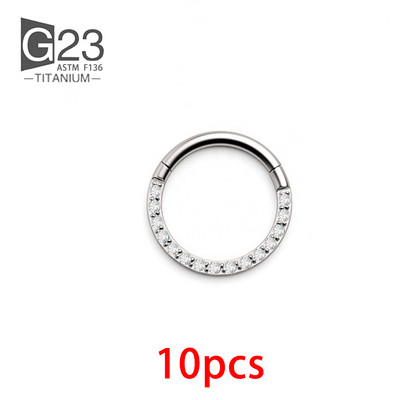 10kom F136 titanijeve naušnice u obliku prstena za žene Minđuša za nos Gumb Perforirane naušnice Tijelo Luksuzni cirkon Nakit od hrskavice za žene