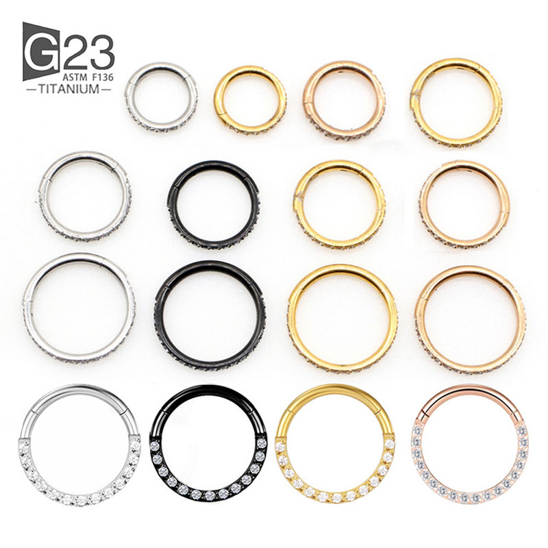 10kom F136 titanijeve naušnice u obliku prstena za žene Minđuša za nos Gumb Perforirane naušnice Tijelo Luksuzni cirkon Nakit od hrskavice za žene