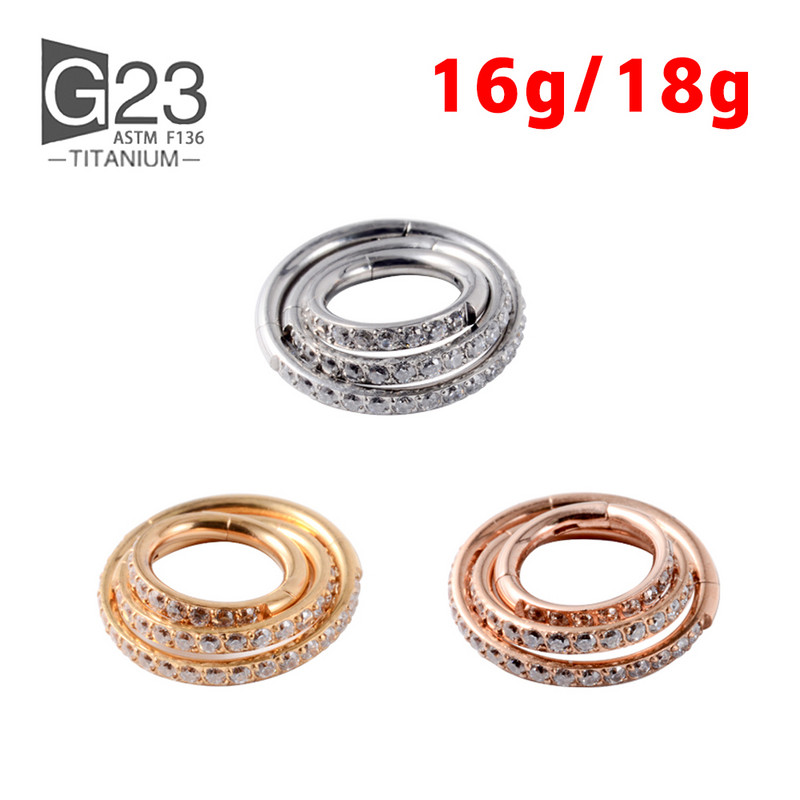 10kom F136 titanijeve naušnice u obliku prstena za žene Minđuša za nos Gumb Perforirane naušnice Tijelo Luksuzni cirkon Nakit od hrskavice za žene