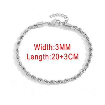 Širina 3/4 MM Lanac od nehrđajućeg čelika s kratkim užetom za žene Jednostavan lančić zlatne boje na nozi Dodaci na stopalu Nakit C049