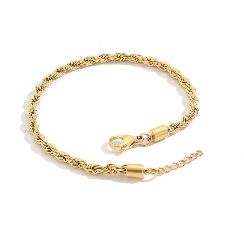Širina 3/4 MM Lanac od nehrđajućeg čelika s kratkim užetom za žene Jednostavan lančić zlatne boje na nozi Dodaci na stopalu Nakit C049