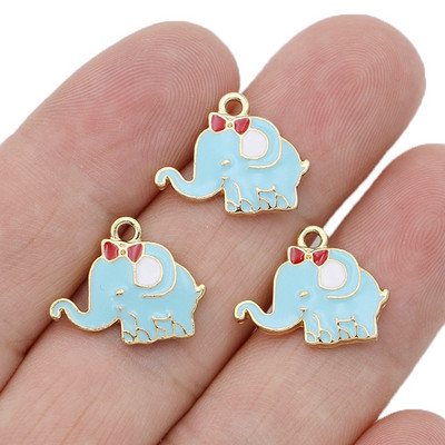 10 bucăți pandantiv cu breloc elefant din cristal placat cu argint pentru fabricarea de bijuterii, brățări, colier, cercei, accesorii DIY, descoperiri