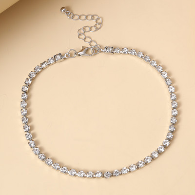 IngeSight.Z Šarm u 4 boje, luksuzna, sjajna narukvica s vještačkim dijamantima, narukvica s gležnjačama, podesivi kristali, narukvice za gležnjeve na nogama, bosonoge sandale, nakit