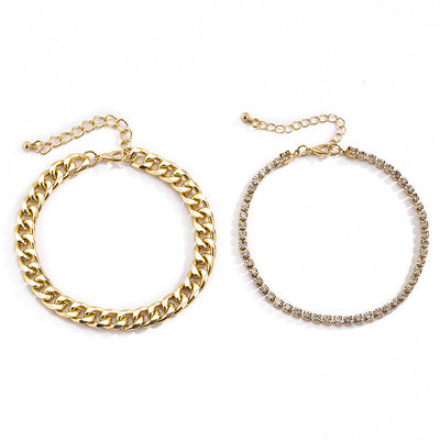 IngeSight.Z Šarm u 4 boje, luksuzna, sjajna narukvica s vještačkim dijamantima, narukvica s gležnjačama, podesivi kristali, narukvice za gležnjeve na nogama, bosonoge sandale, nakit