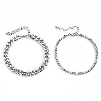 IngeSight.Z Šarm u 4 boje, luksuzna, sjajna narukvica s vještačkim dijamantima, narukvica s gležnjačama, podesivi kristali, narukvice za gležnjeve na nogama, bosonoge sandale, nakit