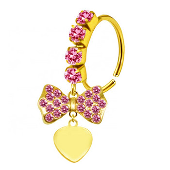 Μύτη Piercing Κοσμήματα ροζ χρώμα πεταλούδα Μύτη δαχτυλίδια για γυναίκες Ανοξείδωτο ατσάλι μύτη κρεμαστό δαχτυλίδι μύτης τρυπώντας κοσμήματα