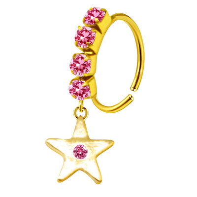 Nakit za piercing u nosu ružičasti leptir Karike za nos za žene Obruč za nos od nehrđajućeg čelika viseći prsten za nos nakit za piercing