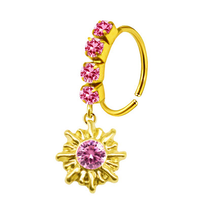 Nakit za piercing u nosu ružičasti leptir Karike za nos za žene Obruč za nos od nehrđajućeg čelika viseći prsten za nos nakit za piercing