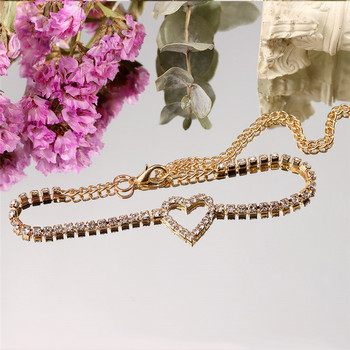 Huitan Fancy Hollow Out Heart Glezen Гривна Жени 1Pcs Крак Верига Любов Глезена Anklet Момиче Подарък Декларация Бижута Едро Насипни