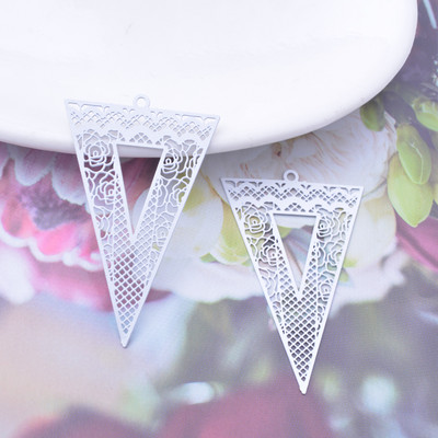 6 komada mjedenih crnih crvenih trokutastih privjesaka, veliki privjesak, DIY izrada naušnica, nakita