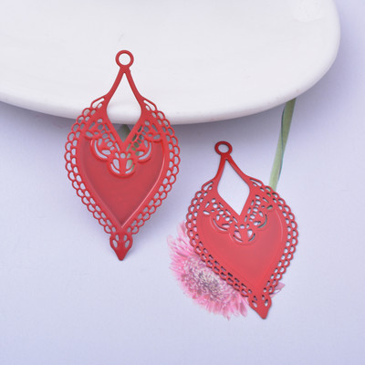 6 komada mjedenih crnih crvenih trokutastih privjesaka, veliki privjesak, DIY izrada naušnica, nakita